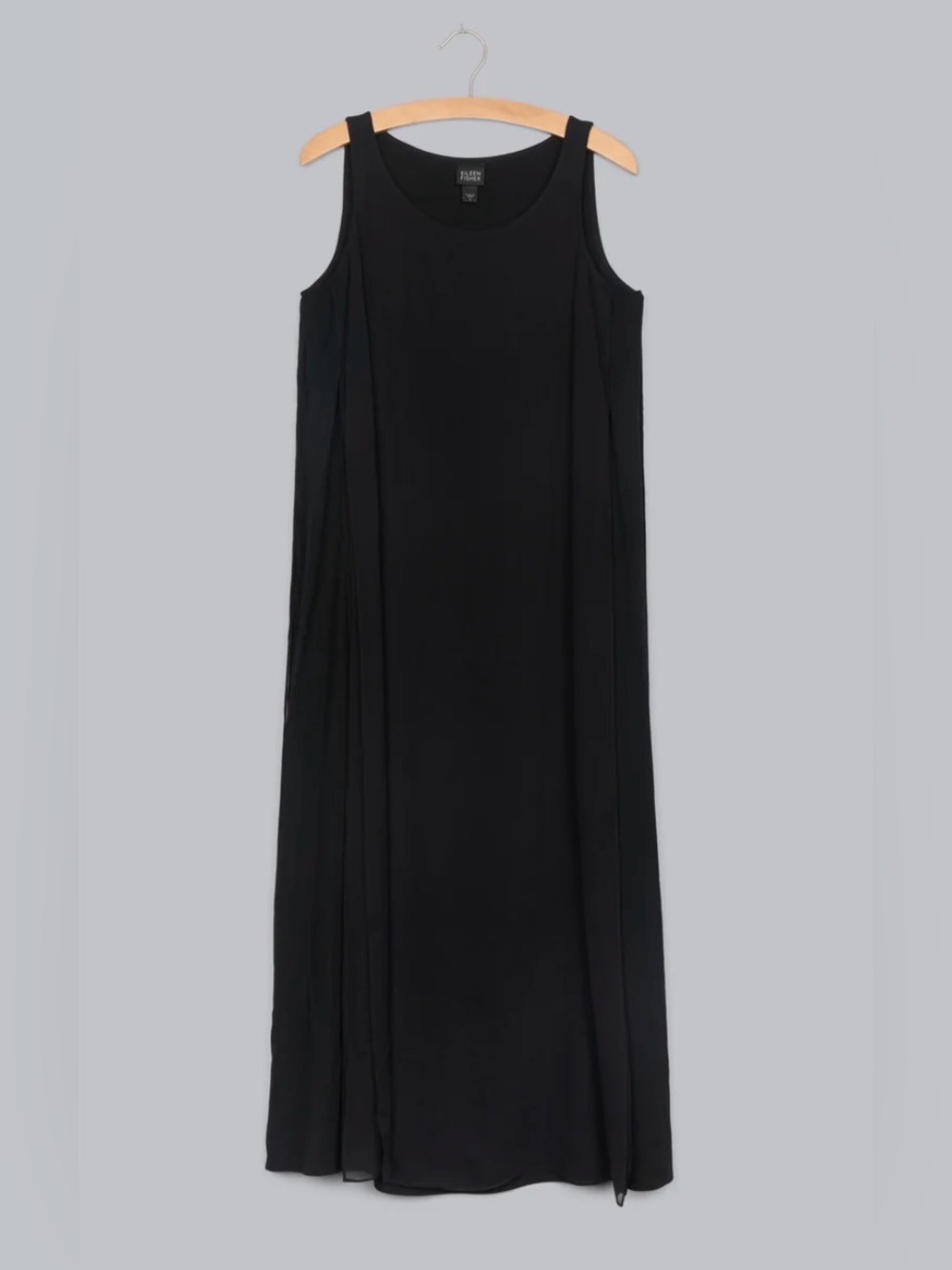 NWT Eileen Fisher Rare Silk Georgette Crepe w/ Sheer Overlay Maxi Dress, size 2X